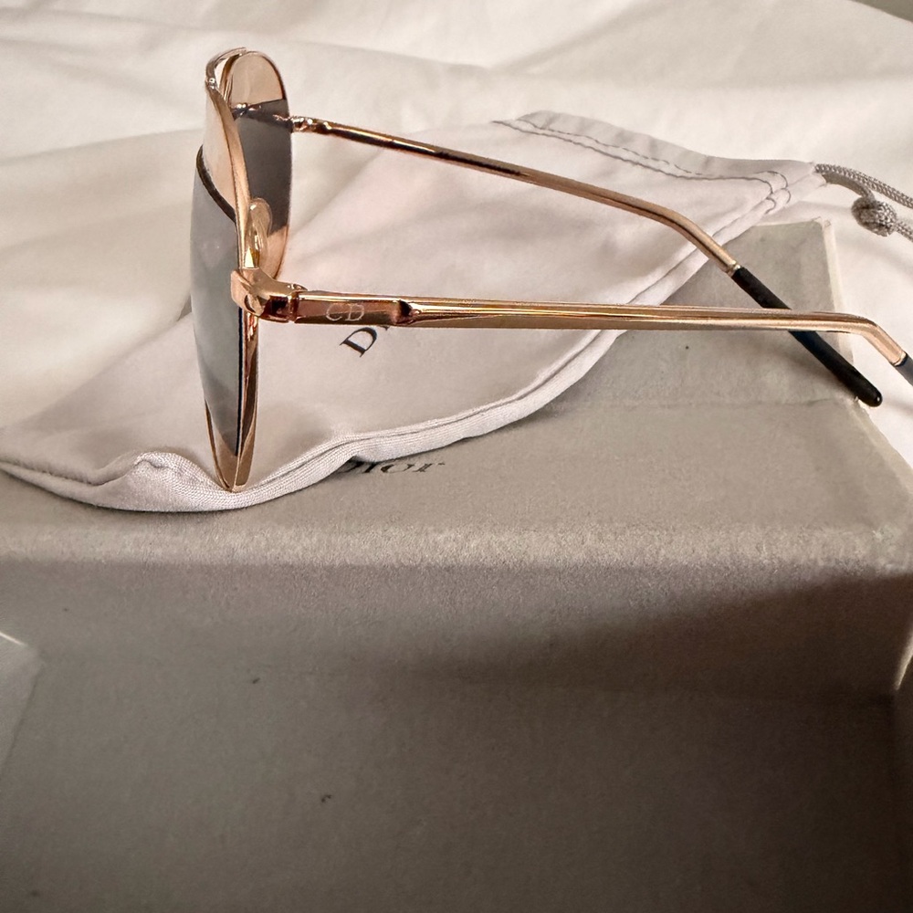 Dior Gold and Silver Aviator Sunglasses - Picture 9 of 12